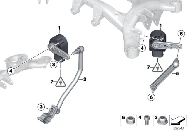 2016 BMW X4 Headlight Vertical Aim Control Sensor Diagram