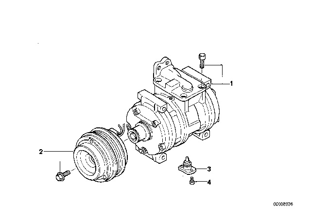 1991 BMW 850i Rp Air Conditioning Compressor Diagram