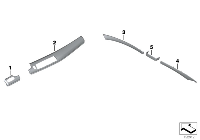 2011 BMW 550i GT xDrive Retrofit, Decorative Trims Diagram