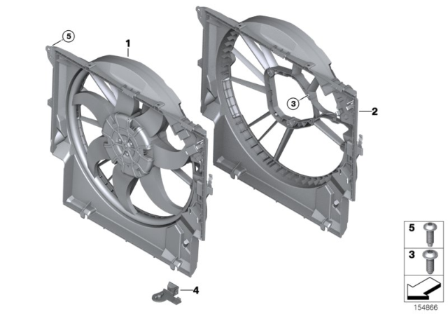 2015 BMW X1 Fan Housing, Mounting Parts Diagram