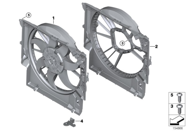 2010 BMW 335i Fan Housing, Mounting Parts Diagram