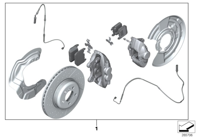 2018 BMW 320i Sedan(F30) M Performance Brake Set, Front / Rear Diagram
