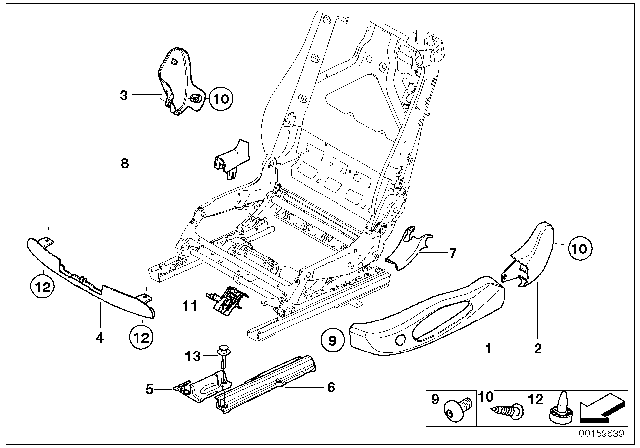2009 BMW M3 Seat Front Seat Coverings Diagram