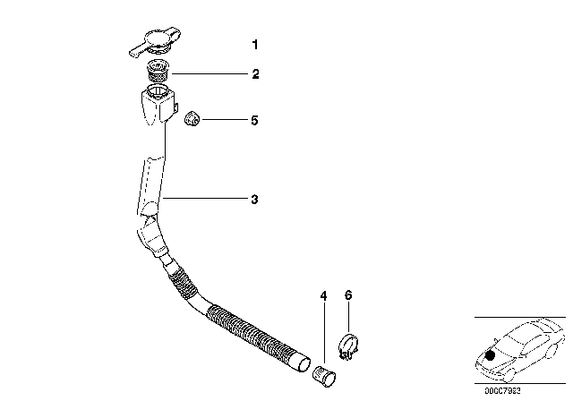2000 BMW 540i Filler Pipe, Wash Container Diagram