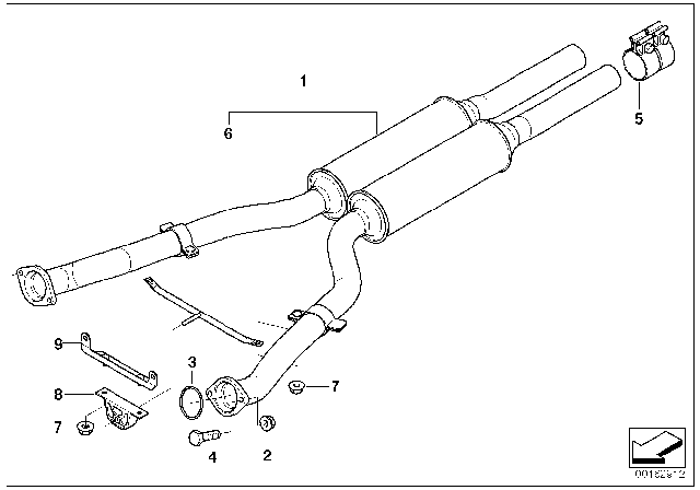2008 BMW Alpina B7 Exhaust Pipe Diagram for 18307966269