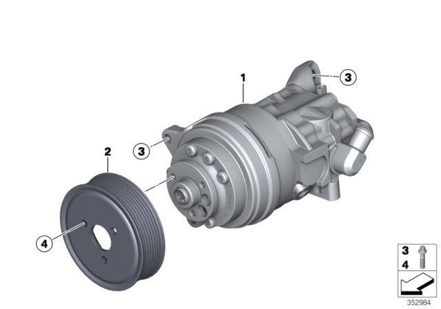 2016 BMW X6 Power Steering Pump Diagram