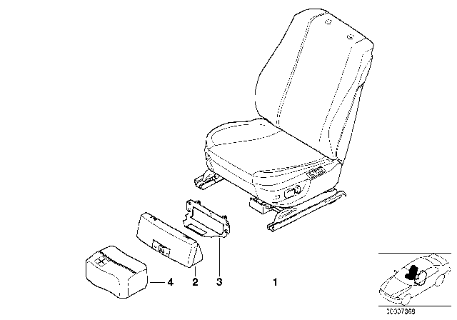 1997 BMW 540i Seat, Front, Complete Seat Diagram 2