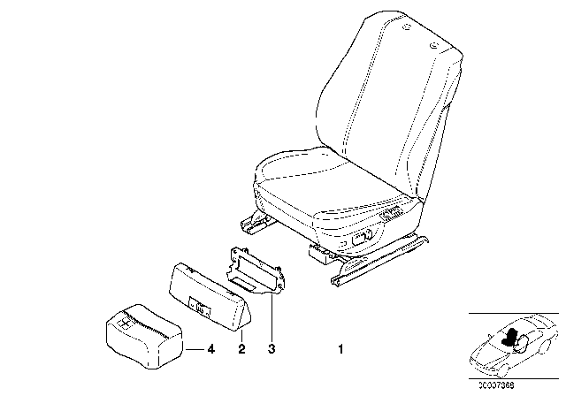 2003 BMW 540i Seat, Front, Complete Seat Diagram 2