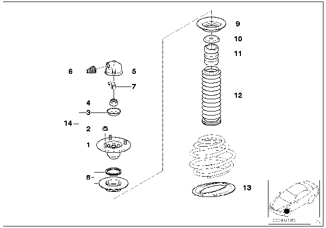1999 BMW 528i Guide Support / Spring Pad / Attaching Parts Diagram 2
