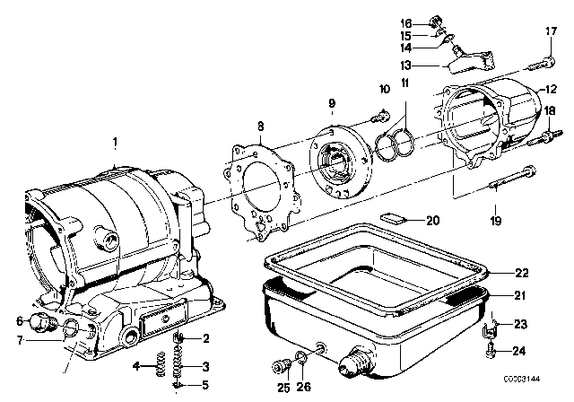 1979 BMW 320i Housing Parts / Lubrication System (ZF 3HP22) Diagram 2