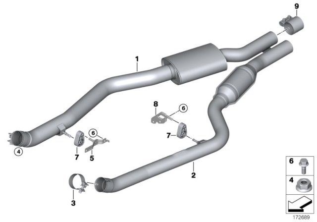 2016 BMW X5 Centre Muffler Diagram