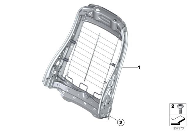 2015 BMW 228i Seat, Front, Backrest Frame Diagram