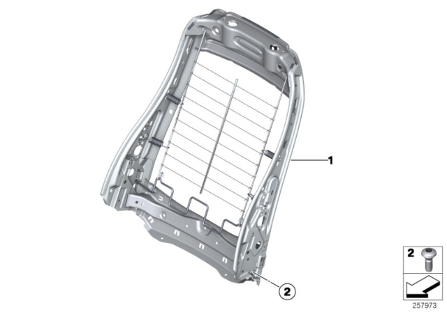 2014 BMW 328i Seat, Front, Backrest Frame Diagram