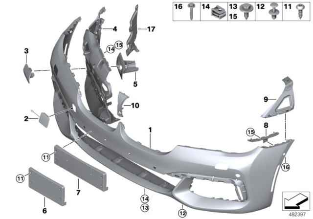 2017 BMW M760i xDrive Headlight Washer System Cover, Left Diagram for 51118064745