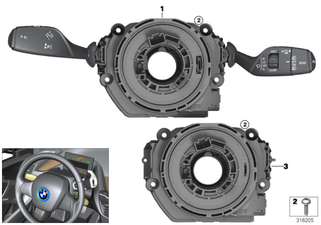 2019 BMW i3 Switch Cluster Steering Column Diagram 1