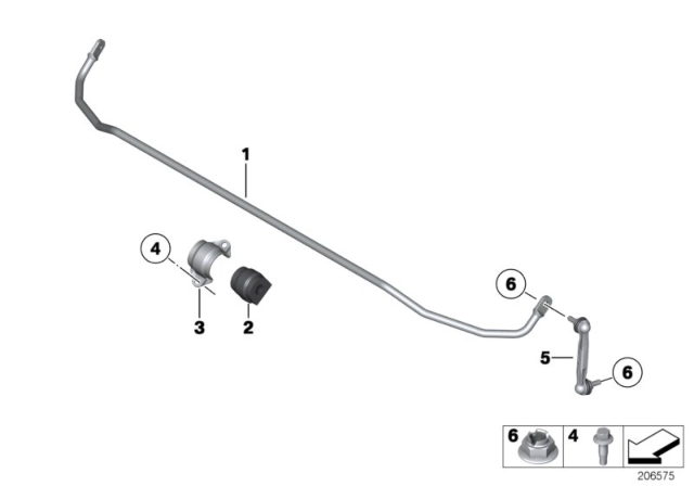 2016 BMW 228i Stabilizer, Rear Diagram