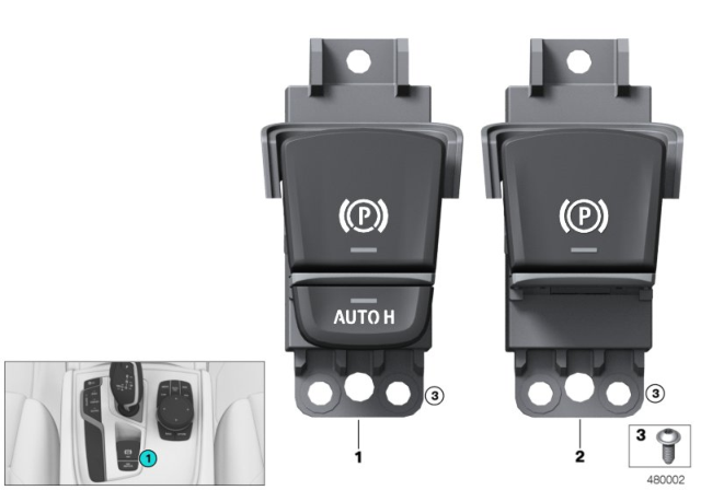 2020 BMW X3 Parking Brake Switch Diagram