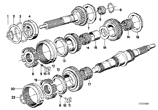 1984 BMW 318i Needle Cage Diagram for 23221224536