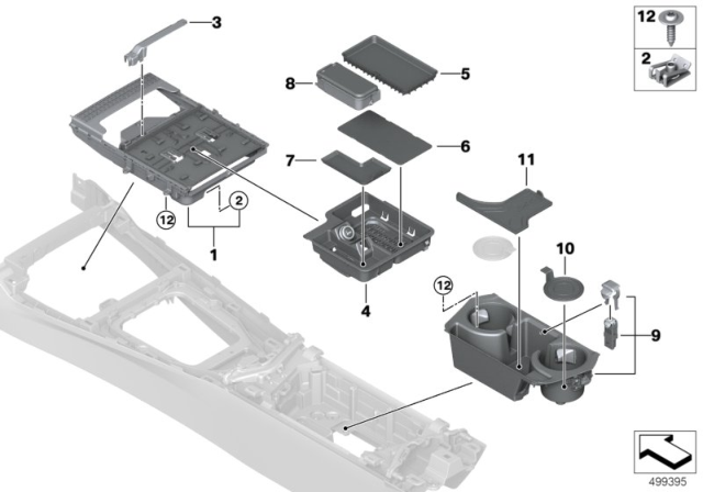 2020 BMW Z4 CUP HOLDER FOR STORAGE COMPA Diagram for 51166809123