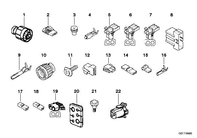 1995 BMW 325i Various Plug Terminals Diagram