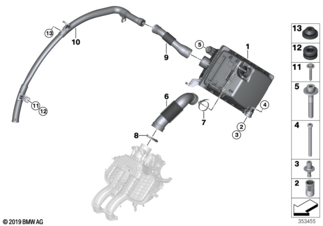 2020 BMW i3s Air Intake Duct Diagram for 13717642405