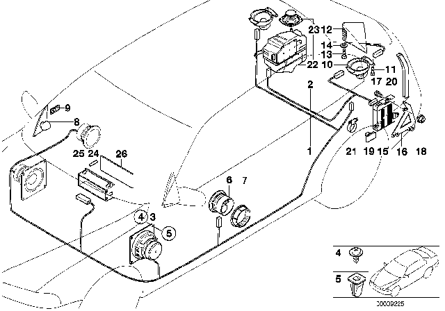 1998 BMW 318ti Right Corner Moulding With Tweeter Diagram for 51322267118