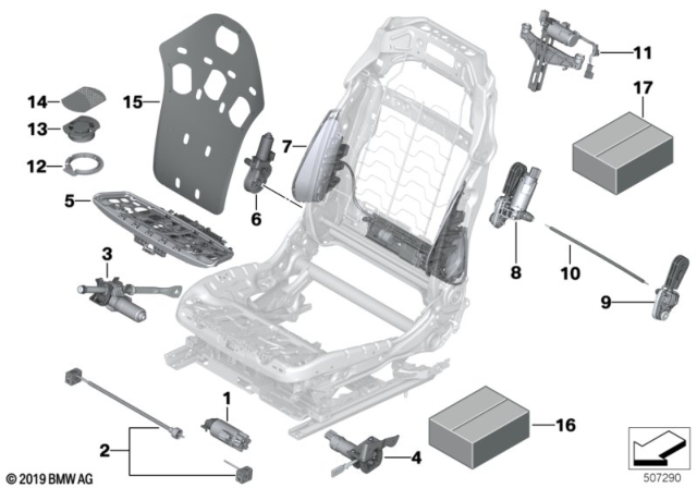 2019 BMW X5 LUMBAR WITH BACKREST WIDTH A Diagram for 52107473991