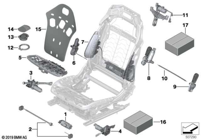 2020 BMW X7 Seat, Front, Electrical System & Drives Diagram