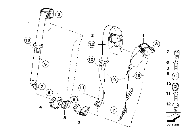 2005 BMW X3 Fillister Head Screw Diagram for 72117050677