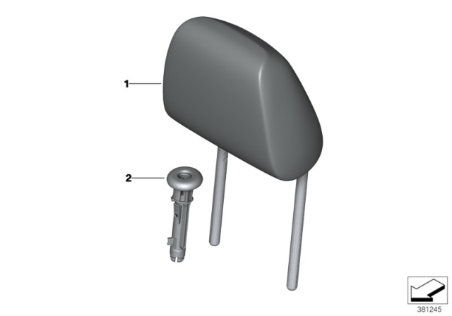 2020 BMW X1 Seat, Front, Head Restraint Diagram