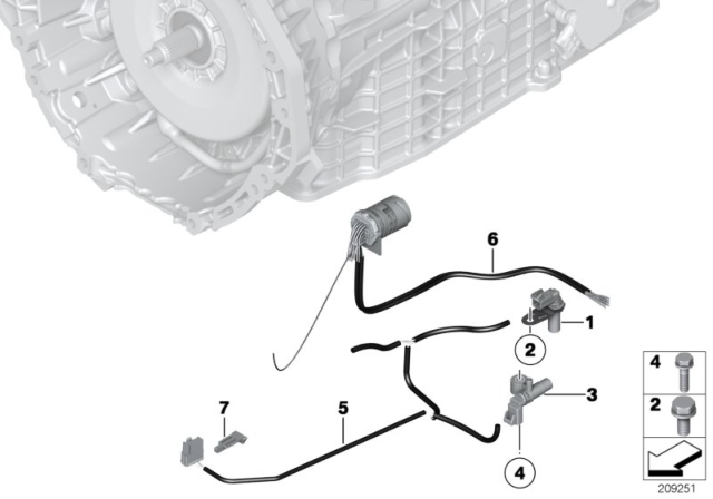 2010 BMW X6 Rotational-Speed Sensor Diagram for 24357599203
