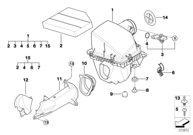 2008 BMW Z4 M Intake Silencer / Filter Cartridge Diagram