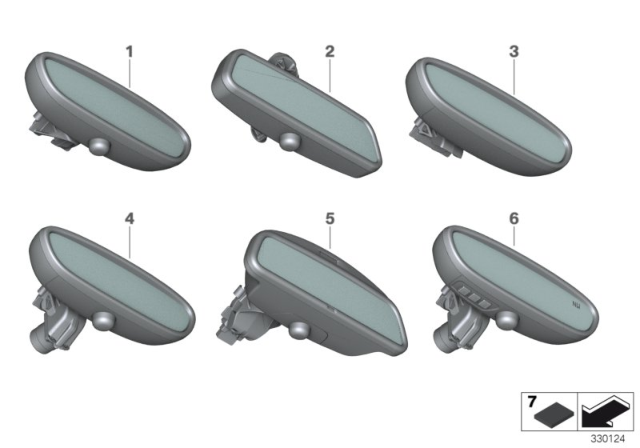 2018 BMW M240i Interior Mirror Diagram