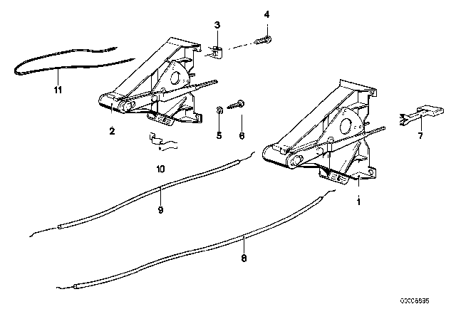 1981 BMW 320i Heater Control / Bowden Cable Diagram