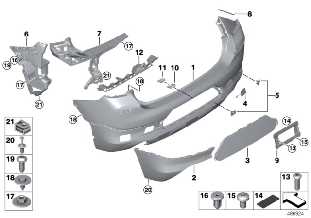 2020 BMW X2 Guide, Bumper, Side Inner Right Diagram for 51127426440