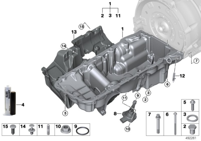 2020 BMW X6 ACOUSTIC COVER FOR OIL PAN Diagram for 11148674935