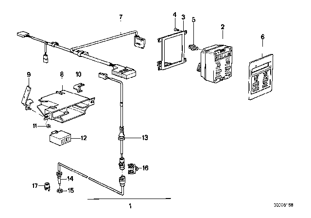 1986 BMW 535i Outdoor Temperature / Digital Clock Diagram