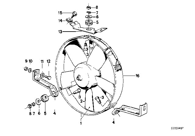 1987 BMW M6 Electric Additional Fan Diagram