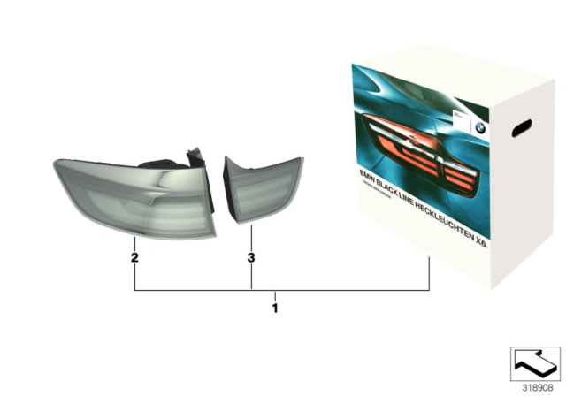 2013 BMW X6 Rear Lights Black Line Diagram
