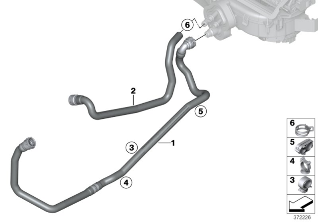 2015 BMW X3 Cooling Water Hoses Diagram