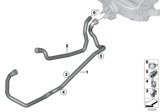 2016 BMW X3 Cooling Water Hoses Diagram