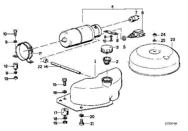 1985 BMW 635CSi Hose Diagram for 37121131658