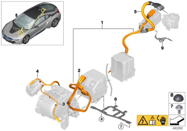 2019 BMW i8 Wiring Harnesses, High-Voltage Diagram