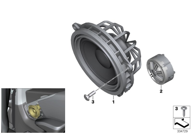 2015 BMW i3 Single Parts, Speaker Diagram 2