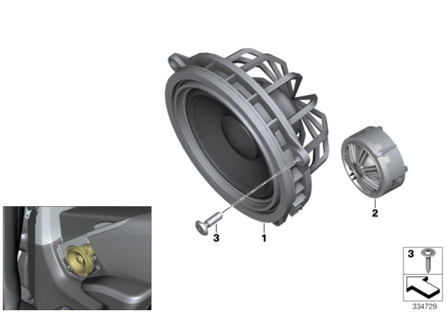 2018 BMW i3 Single Parts, Speaker Diagram 2