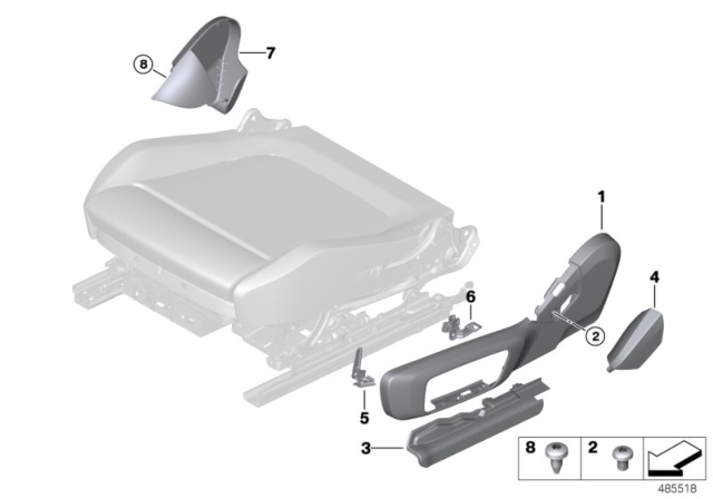 2020 BMW X3 Seat, Front, Seat Panels, Electrical Diagram