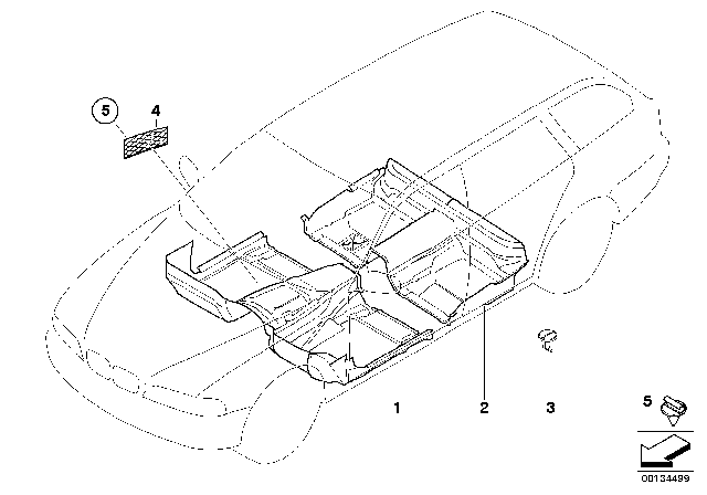 2003 BMW 540i Floor Covering Diagram 2