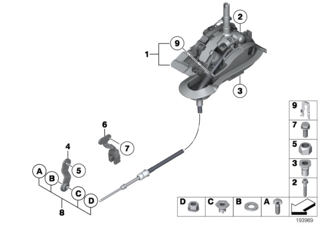 2010 BMW Z4 Shift Housing Diagram for 25167587527