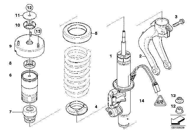 2013 BMW X6 Spring Strut, Front VDC / Mounting Parts Diagram