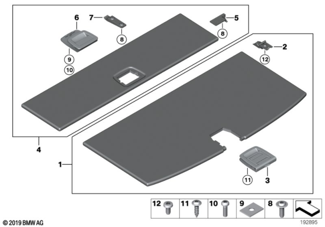 2013 BMW 550i GT Trim Panel, Rear Trunk / Trunk Lid Diagram 1